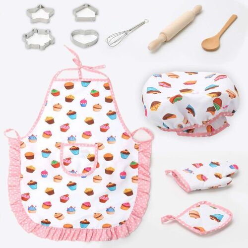 Kit De Cuisson Pour Enfants, Costume De Chef De Cuisine, Jeu De Rôle, Tablier, Chapeau, Gants, 11 Pièces/Ensemble