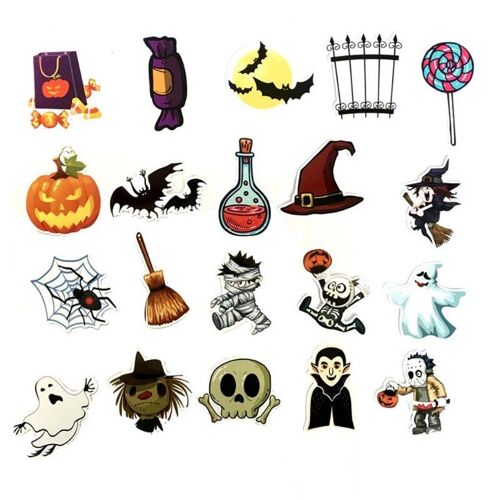 Autocollants Décoratifs Imperméables De La Série Halloween, 50 Pièces/Paquet, Pour Étui De Téléphone Portable, Tablette D'ordinateur Portable, Moto, Vélo, Voiture