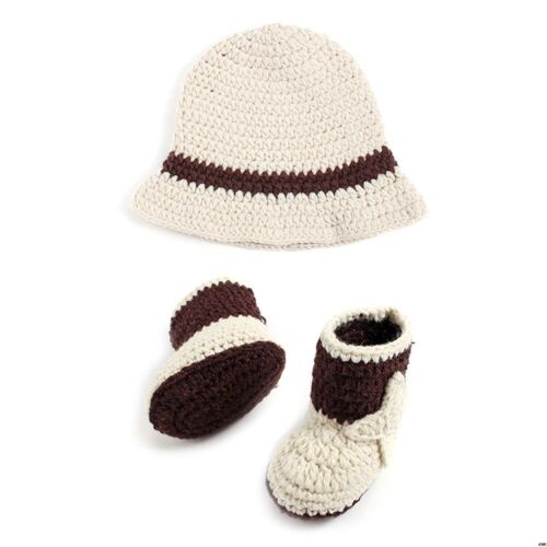 Costume De Cowboy Au Crochet Pour Nouveau-Né, Chapeau Tricoté + Chaussures, Accessoires De Photographie