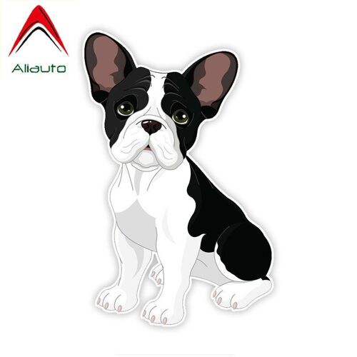 Autocollant De Style De Fenêtre De Voiture, Étiquette Créative, Accessoires De Bouledogue Français, En Pvc, Protection Solaire De Moto, Imperméable, 11cm X 17cm