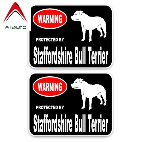 2 Autocollants D'avertissement De Voiture, 15cm X 11cm, En Pvc, Pour Passat B7 Kia Peugeot, Taureau Terrier