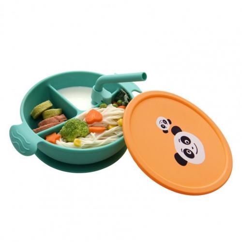 Ensemble De Vaisselle Pour Bébé, Vaisselle Antidérapante, Conception À Division Par Fond, Ustensiles D'Entraînement Pour Tout-Petits, Plat D'Alimentation Solide