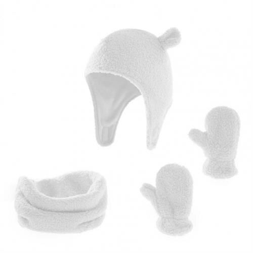 Ensemble De Chapeaux, Bonnets, Écharpe, Gants Épais, Mignons, En Peluche, Pour Enfants En Bas Âge, 1 Ensemble