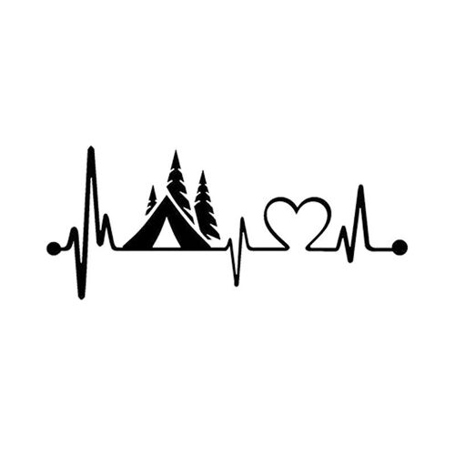 Autocollant De Moniteur De Battement De Coeur Pour Camping Car, En Vinyle, 8x3cm, Créatif, Pour Voiture, Camion, Suv, Moto