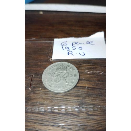 Piece 6 Pense Royaume Uni 1950 