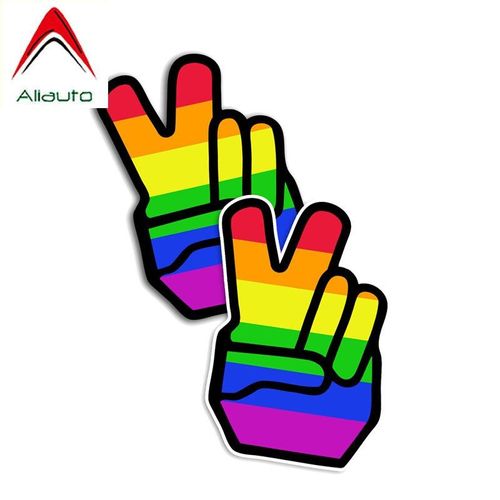 2 Autocollants Arc En Ciel Pour Voiture Gay Pride, 4,10cm X 7cm, Accessoires Pour Mains, En Pvc, Pour Peugeot, Skoda, Mazda, Golf