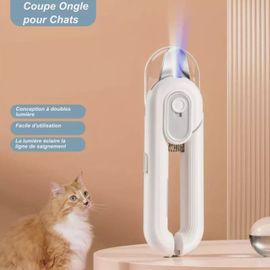 Coupe-Griffe Pour Chat, Chien, Chaton, Chiot /Blanc: Précision, Sécurité Et Confort Avec Lime, Lumière, Et Protection Contre Les Éclats De Griffes