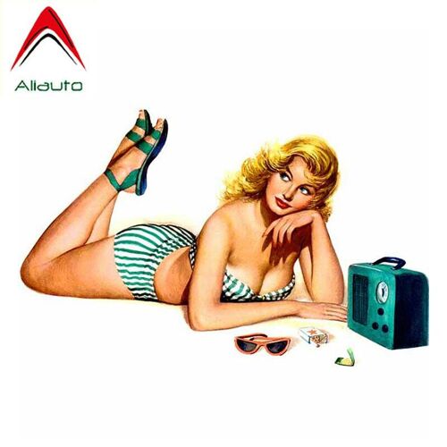 Autocollant De Voiture Rétro Sexy Pour Femme, 13cm X 10cm, Vintage, Accessoires De Moto, Décalcomanies En Vinyle Imperméables