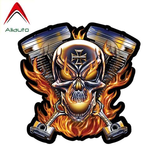 Autocollant De Motard En Vinyle, 12cm X 12cm, Pour Fenêtre, Ordinateur Portable, Boîte À Outils, Décoration De Moto, Voiture