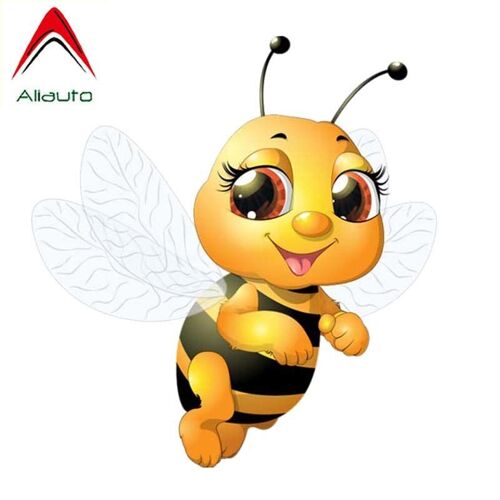 Autocollant Abeille Volant Dans L'air, Étiquette De Modélisation Pour Voiture Volkswagen Polo Golf Renault Peugeot 206 ,13cm * 14cm