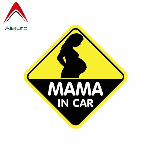 Autocollant De Voiture En Pvc, 14cm X 14cm, Attention Maman Dans La Voiture, Belle Femme Enceinte, Étanche Pour Toyota Volkswagen Renault