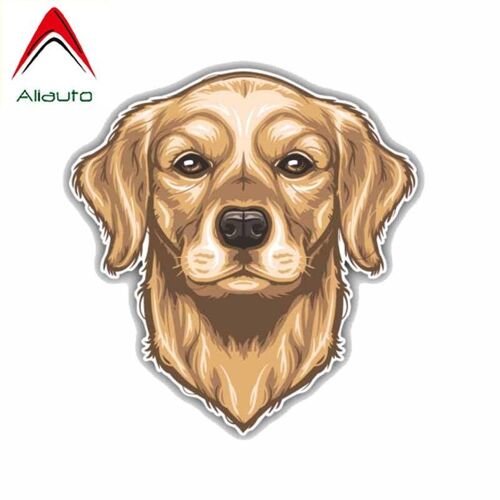 Autocollants De Voiture Golden Retriever, 15cm X 14cm, En Pvc, Décoration De Tête De Chien, Pour Mazda 3 Subaru Golf 4 Passat
