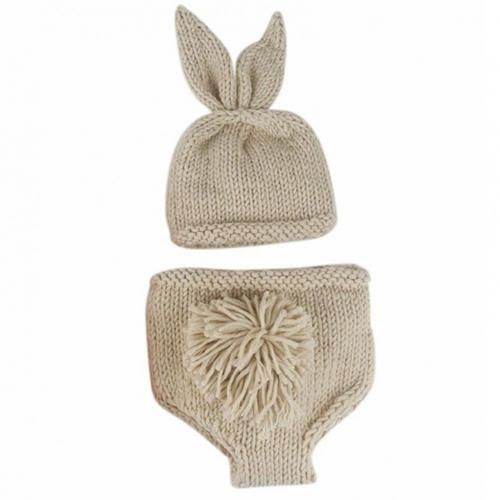 Ensemble De Chapeaux En Forme De Lapin, Tricoté À La Main, Vêtements En Crochet Pour Bébé, Bonnet Et Short, Costume Pour Accessoires De Photographie, Nouvelle Collection