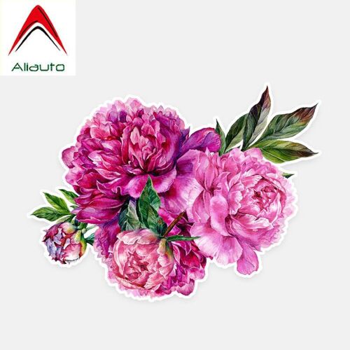 Autocollants De Voiture À Fleurs De Pivoine, Étiquette Décorative, 14x10cm
