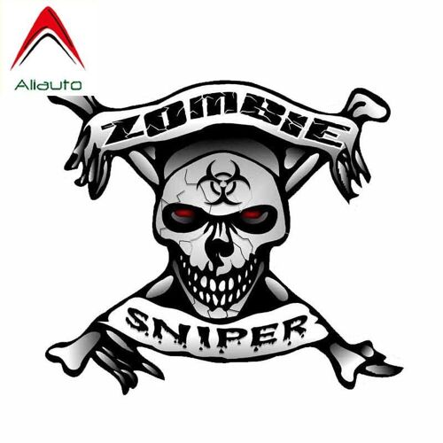 Autocollant De Voiture Créatif, Décoration De Crâne De Sniper Zombie, En Pvc, Pour Mazda 3 Subaru Golf 4 Kia,13cm X 11cm