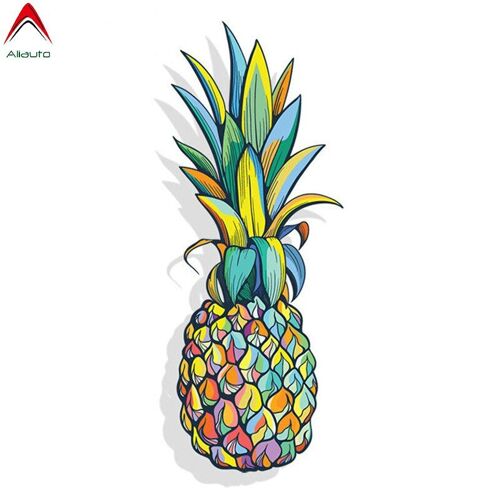 Autocollant Ananas Coloré Pour Voiture, 13x5cm, En Vinyle, Étanche, Pour Pare Choc De Fenêtre, Pour Automobile, Moto, Ordinateur Portable, Refroidisseur De Camion