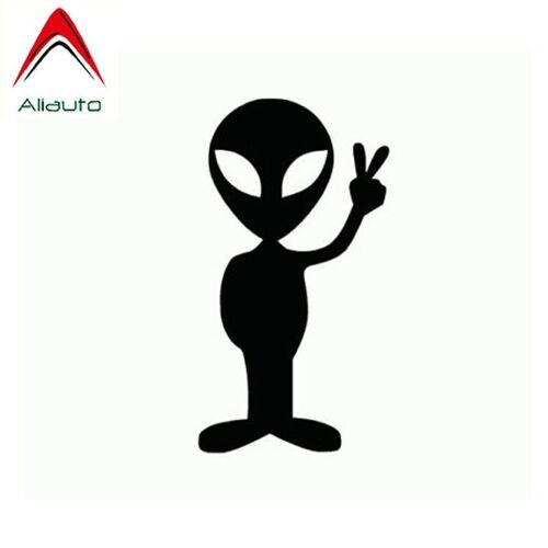 Autocollant De Voiture En Vinyle, 14cm X 8cm, Belle Alien, Signe De Paix, Décoration De Motos, Pour Skoda Volvo Mitsubishi Lada