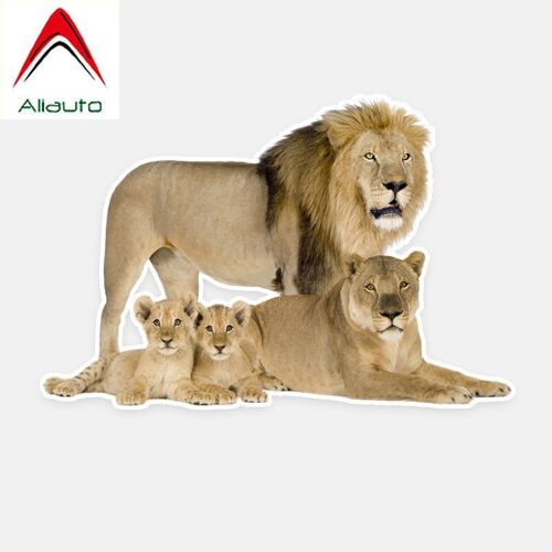 Autocollant «La Famille Des Lions» En Vinyle, 17x11cm, Pour Voiture Mitsubishi Asx Toyota Vw, À La Mode, Décoration, Anti Rayures