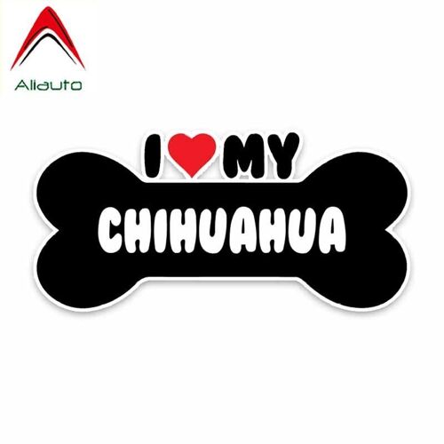 Autocollant De Voiture En Vinyle, 16cm X 2cm, Dessin Animé I Heart My Chihuahua Bone, Pour Infiniti Peugeot 308 Kia Rio