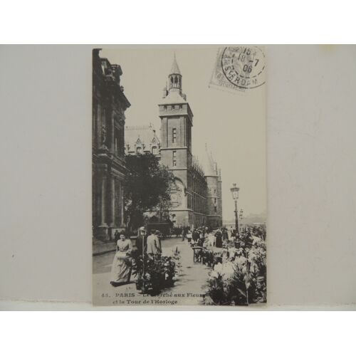 Le Marché Aux Fleurs Et La Tour De L'horloge " Repro "