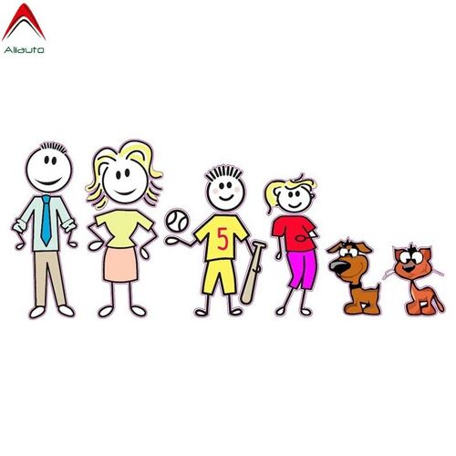 Autocollants Maman, Papa Et Fille En Pvc, 15x6cm, Autocollants De Voiture Ma Famille, Décor De Fenêtre De Pare Chocs Pour Automobiles