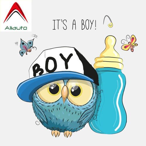 Autocollant De Voiture Mignon Garçon Hibou Bébé, 15cm X 15cm, En Pvc, Pour Smart Bmw Hyundai I40 Volkswagen Polo Golf