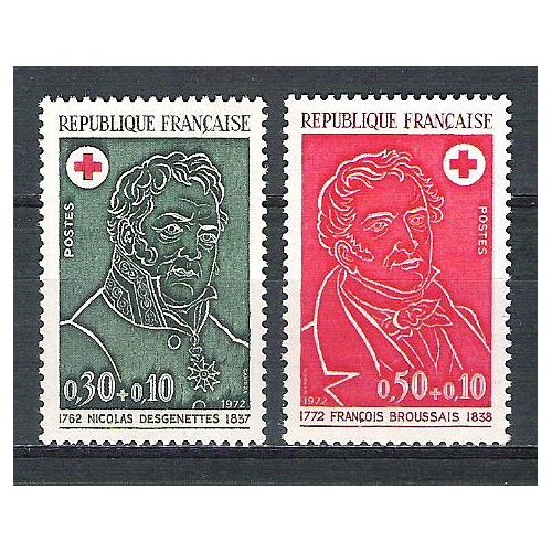 France, 1972, Au Profit De La Croix-Rouge, N°1735 + 1736, Neufs.