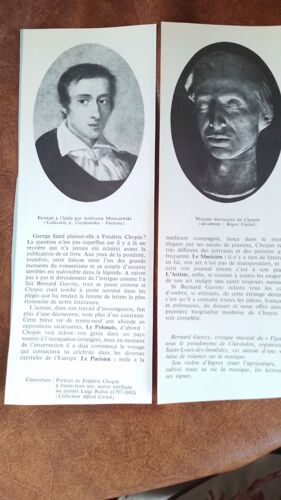 Frédéric Chopin (1810-1849) Compositeur Romantique Polonais Et Français Biographie Par Bernard Gavoty (1908-1981) Organiste Et Musicologue Editions Bernard Grasset Fasquelle 1974