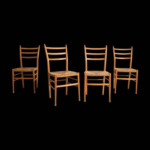 4 Chaises Italiennes Vintage Otto Gerdau Style Scandinave Bois