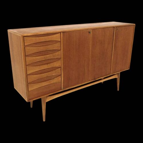 Enfilade En Teck Mbelfabriken Linden Sude 1960 Bois