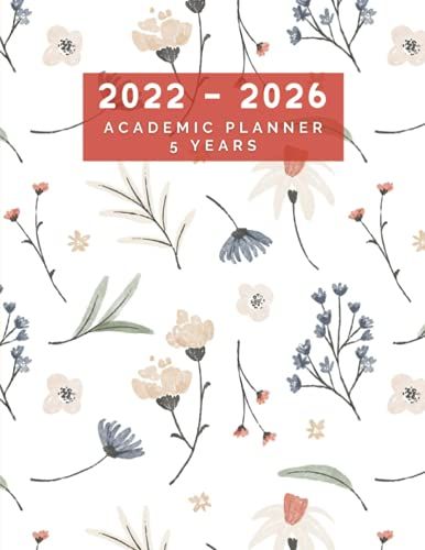 Academic Planner - 5 Years - 60 Months: Flower Pattern Theme | Monthly Planner