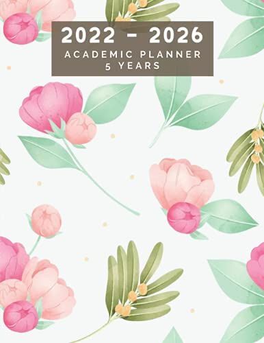 Academic Planner - 5 Years - 60 Months: Flower Pattern Theme | Monthly Planner