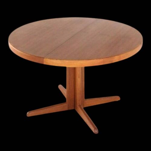 Table Manger Ronde Extensible 2x Aposblansapos Design Danois Du Milieu Du Sicle En Teck Bois