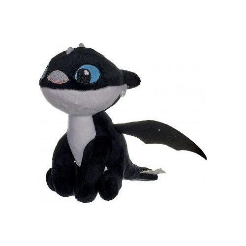 Peluche Dragons : Bébé Dragon Noir Flèche 37 Cm - Peluche Licence Dragons - Doudou Enfant