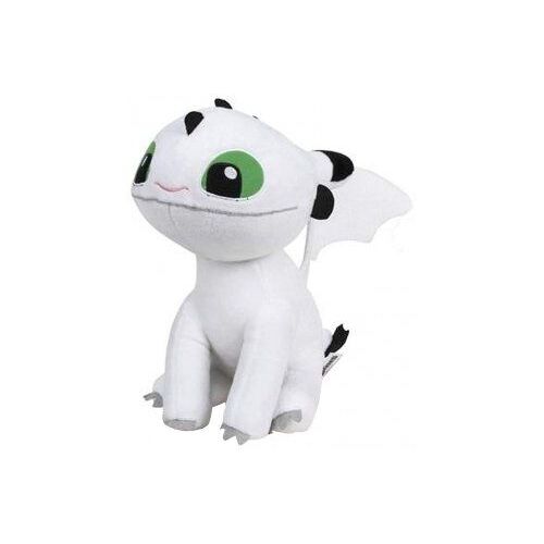 Peluche Dragons : Bébé Dragon Blanc Pirouette 37 Cm - Peluche Licence Dragons - Doudou Enfant