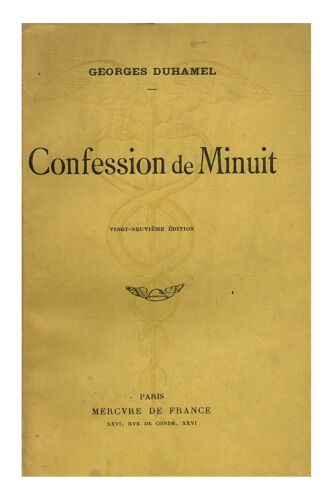 Confession De Minuit / Duhamel, Georges / Réf15480