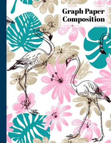 Graph Paper Composition Notebook: Grid Paper Notebook, Quad Ruled, 100 Sheets, Size 8.5" X 11" | Flamingos Cover Design By Heinz Zander