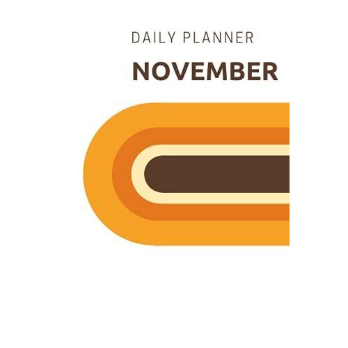 November Daily Planner: Golden Retro Monthly Schedule Time Blocking Minimalistic Planner