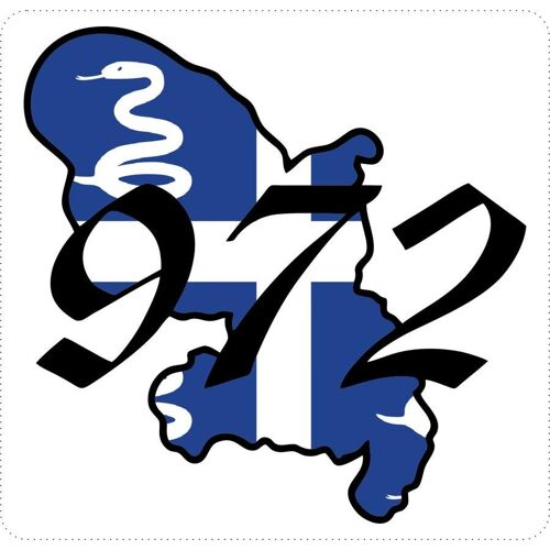 Autocollant Sticker Macbook Laptop Voiture Moto Martinique 972 Carte Drapeau