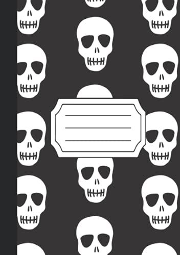 Notizbuch A5 Liniert / Notizheft A5 / Notizen / Heft / Buch Linien/ 130 Seiten = 65 Blatt Liniertes, Weißes Papier 90 G/M² / Softcover Totenkopf ... Schreibheft Für Schule, Freizeit, Arbeit