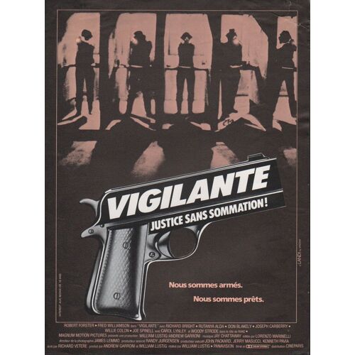 Vigilante - Justice Sans Sommation, Synopsis, William Lustig, Avec Robert Forster, Fred Williamson