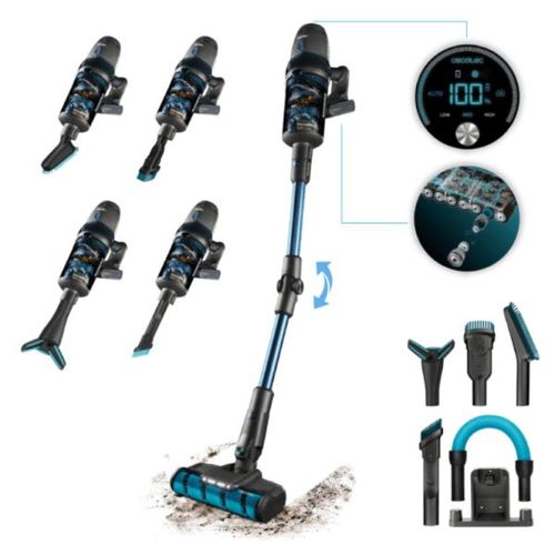 Cecotec Conga Rockstar 11500 Odyssey ErgoFlex Aspirateur-balai 2 en 1 Batterie Sec HEPA Sans sac 850 W Noir 3,8 Ah