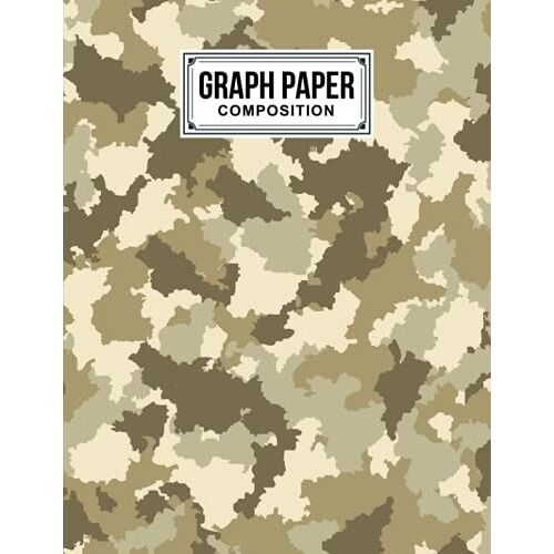 Graph Paper Composition Notebook: Grid Paper Notebook, Quad Ruled, 100 Sheets, Size 8.5" X 11" | Camo Print Cover Design By Wally Funke
