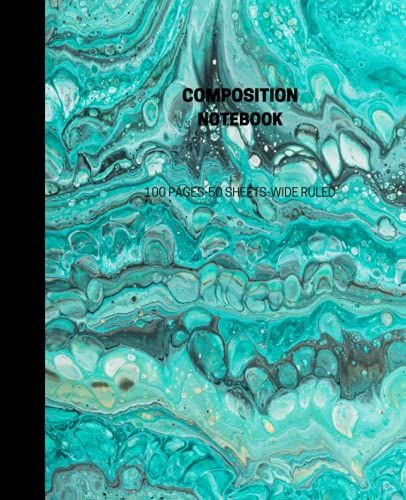 Composition Notebook : 100 Pages, Wide-Ruled, 7.5" X 9.25". For Kids, Teens, And Adults. ( Turquiose Textured Composition Notebooks)