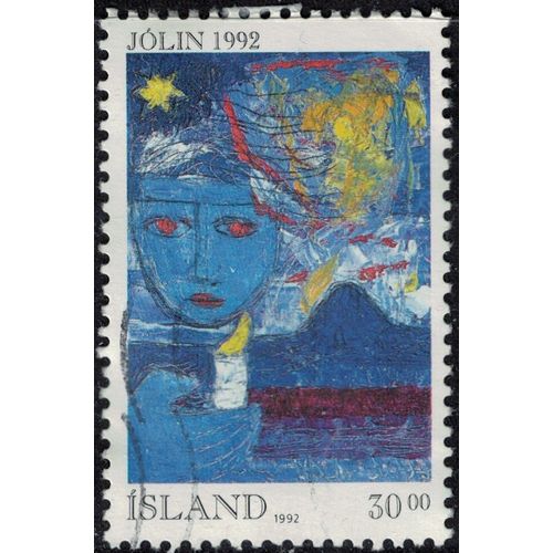 Islande 1992 Oblitéré Used Christmas Painting Noël Peinture Y&t Is 727 Su