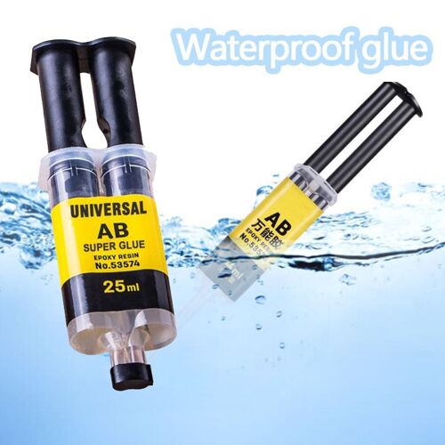 Super colle universelle AB de 25ML, résine époxy, liquide, adhésif puissant pour réparation domestique, pour plastique, verre, métal, céramique