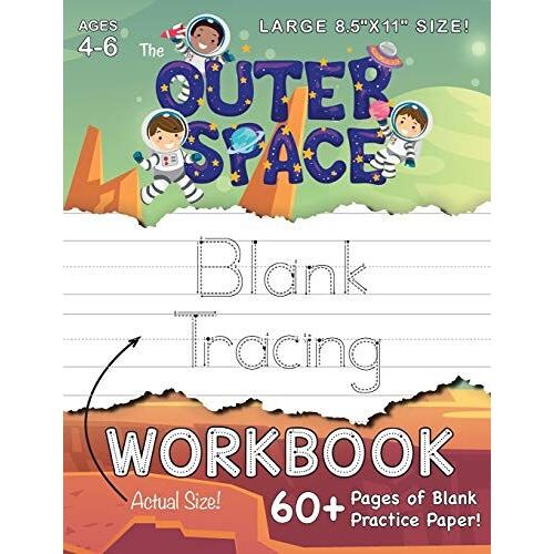 The Outer Space Blank Tracing Workbook (Large 8.5"X11" Size!)