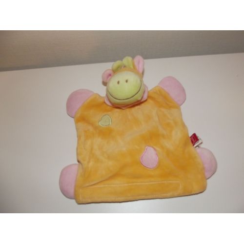 Tex - Vache Plat Orange Et Rose Avec Taces Vert Anis Marionette