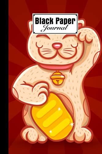 Black Paper Journal: Premium Neko Cat Cover Black Paper Journal, Solid Black Journal With Black Pages | Reverse Color Notebook | Black Out Paper, 120 Pages, Size 6" X 9" By Andreas Efthymous