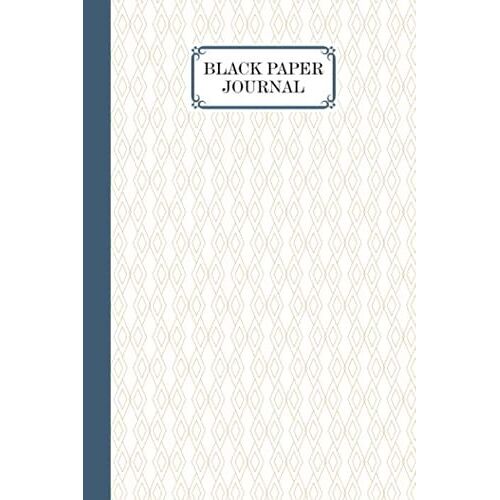Black Paper Journal: Black Paper Journal Rhombuses Cover, 6x9 Black Paper Journal With Lined Black Pages | Reverse Color Notebook | Black Out Paper | Lightly Lined | 120 Pages | By Minna Janssen